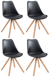 4er Set St�hle Toulouse Kunstleder Natura Square - schwarz