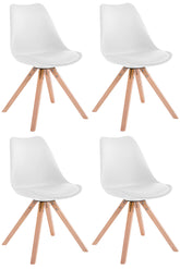 4er Set St�hle Toulouse Kunstleder Natura Square - wei�