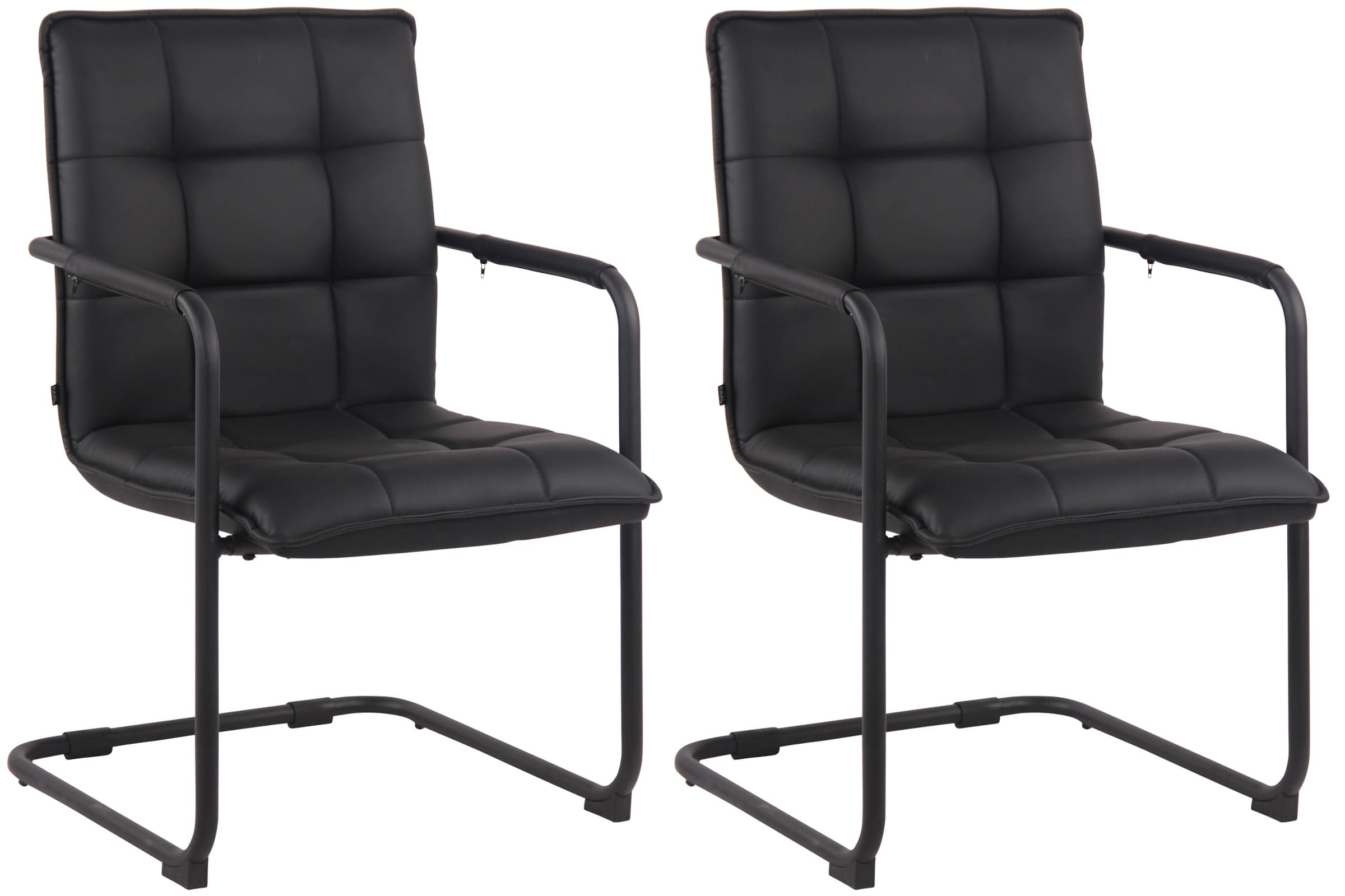 Set di 2 sedie Gandia in ecopelle nera per un design elegante e moderno in ogni ambiente.