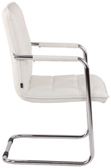 Set di 2 sedie Gandia in ecopelle bianca con struttura cromata, eleganti e moderne per ogni ambiente.