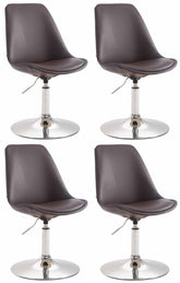 4er Set Esszimmerst�hle Maverick C Kunstleder - braun