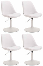 4er Set Esszimmerst�hle Maverick W Kunstleder - wei�