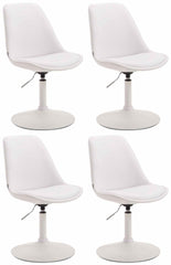 4er Set Esszimmerst�hle Maverick W Kunstleder - wei�