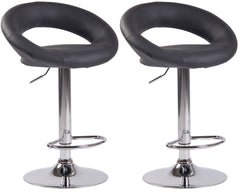 2er Set Barhocker Olinda Kunstleder chrom - grau