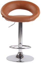 2er Set Barhocker Olinda Kunstleder chrom - hellbraun