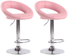 2er Set Barhocker Olinda Kunstleder chrom - pink