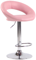 2er Set Barhocker Olinda Kunstleder chrom - pink