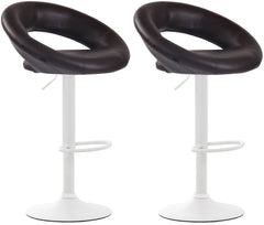2er Set Barhocker Olinda Kunstleder wei� - braun