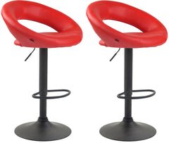 2er Set Barhocker Olinda Kunstleder schwarz - rot