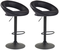 2er Set Barhocker Olinda Kunstleder schwarz - schwarz
