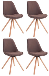 4er Set St�hle Toulouse Stoff Natura Rund - braun