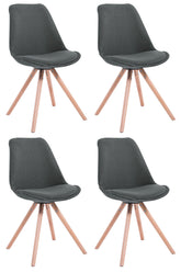4er Set St�hle Toulouse Stoff Natura Rund - dunkelgrau