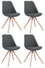 4er Set St�hle Toulouse Stoff Natura Rund - dunkelgrau