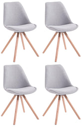 4er Set St�hle Toulouse Stoff Natura Rund - grau