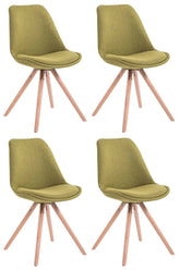 4er Set St�hle Toulouse Stoff Natura Rund - gr�n