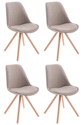 4er Set St�hle Toulouse Stoff Natura Rund - taupe