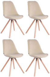 4er Set St�hle Toulouse Samt Rund natura - creme