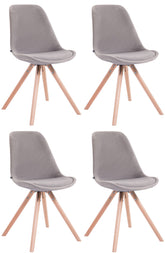 4er Set St�hle Toulouse Samt Rund natura - grau