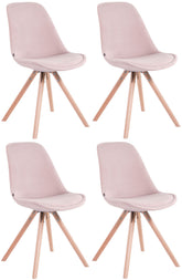 4er Set St�hle Toulouse Samt Rund natura - pink