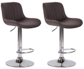2er Set Barhocker Lentini Kunstleder chrom - braun