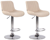 2er Set Barhocker Lentini Kunstleder chrom - creme