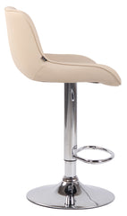 2er Set Barhocker Lentini Kunstleder chrom - creme