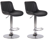2er Set Barhocker Lentini Kunstleder chrom - schwarz