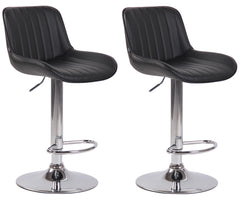 2er Set Barhocker Lentini Kunstleder chrom - schwarz
