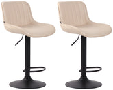 2er Set Barhocker Lentini Kunstleder schwarz - creme