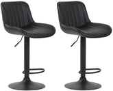 2er Set Barhocker Lentini Kunstleder schwarz - schwarz