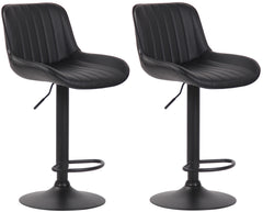 2er Set Barhocker Lentini Kunstleder schwarz - schwarz