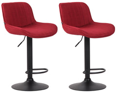 2er Set Barhocker Lentini Stoff schwarz - rot