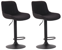 2er Set Barhocker Lentini Stoff schwarz - schwarz