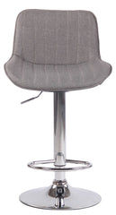 2er Set Barhocker Lentini Stoff chrom - grau