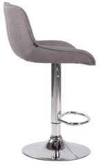 2er Set Barhocker Lentini Stoff chrom - grau