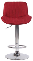 2er Set Barhocker Lentini Stoff chrom - rot