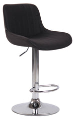 2er Set Barhocker Lentini Stoff chrom - schwarz