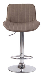 2er Set Barhocker Lentini Stoff chrom - taupe