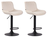 2er Set Barhocker Lentini Samt schwarz - creme