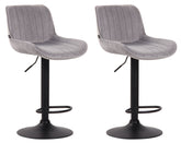2er Set Barhocker Lentini Samt schwarz - grau