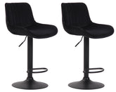2er Set Barhocker Lentini Samt schwarz - schwarz