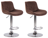 2er Set Barhocker Lentini Samt chrom - braun
