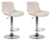 2er Set Barhocker Lentini Samt chrom - creme