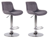 2er Set Barhocker Lentini Samt chrom - dunkelgrau