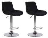 2er Set Barhocker Lentini Samt chrom - schwarz