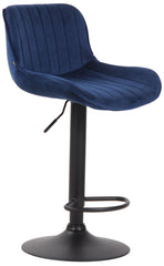 2er Set Barhocker Lentini Samt schwarz - blau