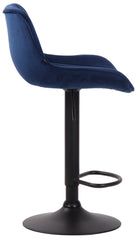 2er Set Barhocker Lentini Samt schwarz - blau
