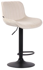 2er Set Barhocker Lentini Samt schwarz - creme