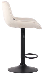 2er Set Barhocker Lentini Samt schwarz - creme