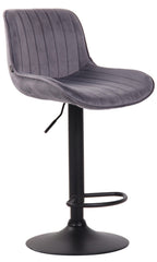 2er Set Barhocker Lentini Samt schwarz - dunkelgrau